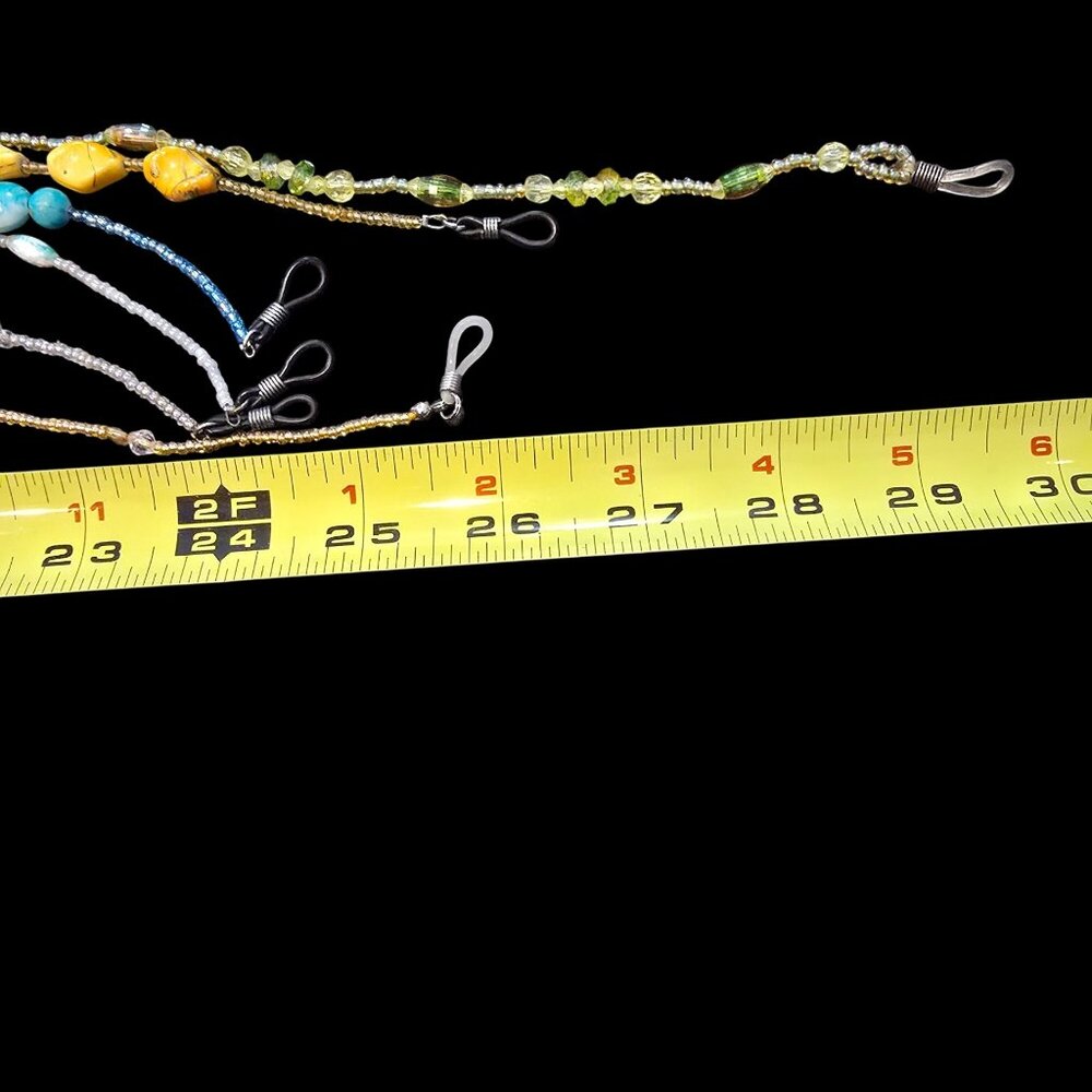 Set of 6 Beaded Eyeglass Chains Assorted Colors and Lengths Spring Fall Boho - Picture 8 of 8